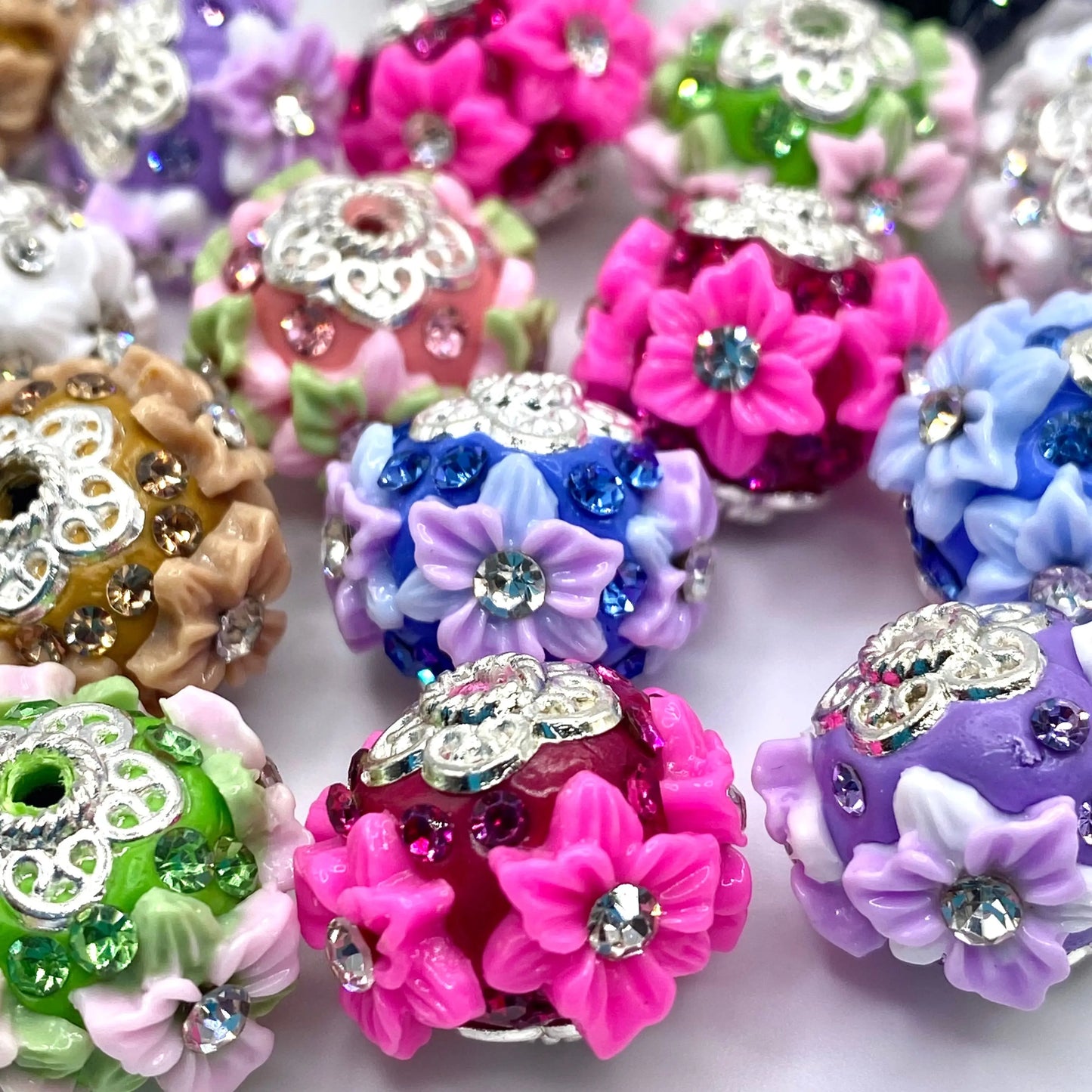 Flower Acrylic Beads 5PCS
